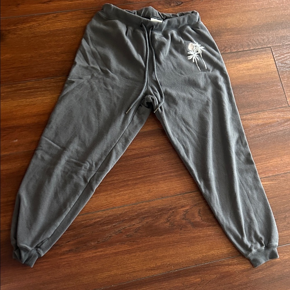 Amuse Society grey sweatpants/joggers with palm tree on the front.  Super comfy